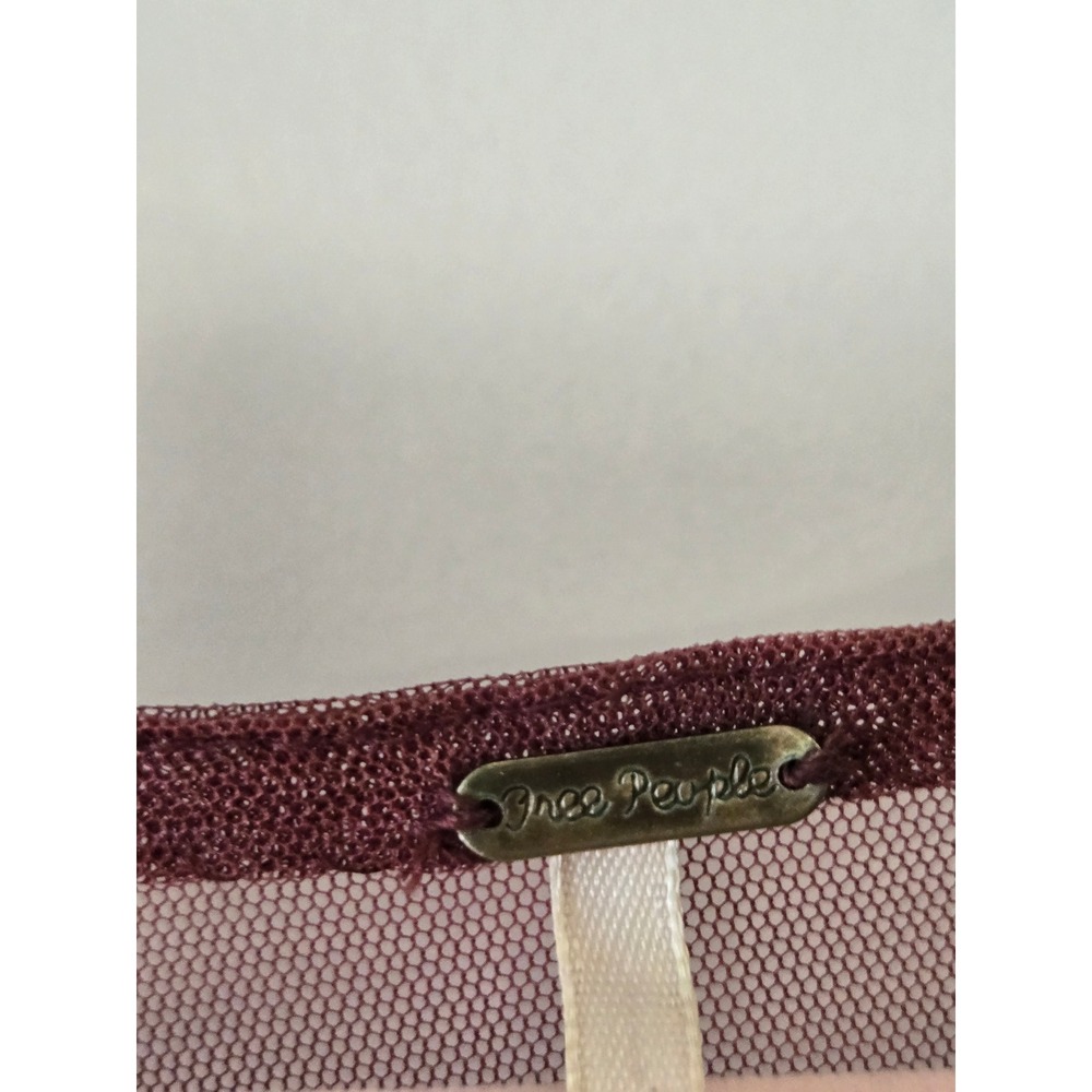 Free People Mauve Mesh Beaded Chevron Drop Waist Sleeveless Mini Dress Small - Picture 5 of 11